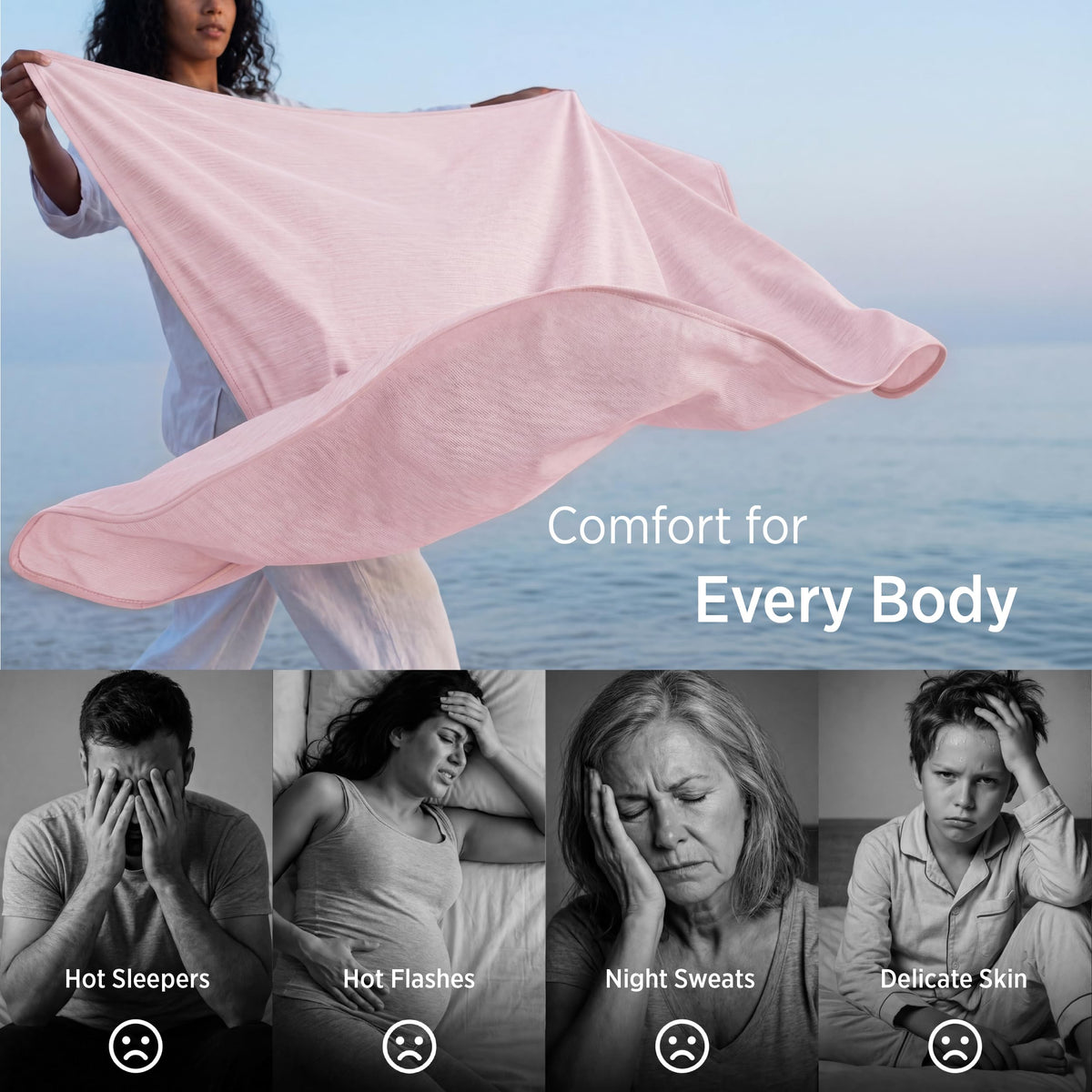 Bedsure reversible design shown side-by-side for year-round comfort.