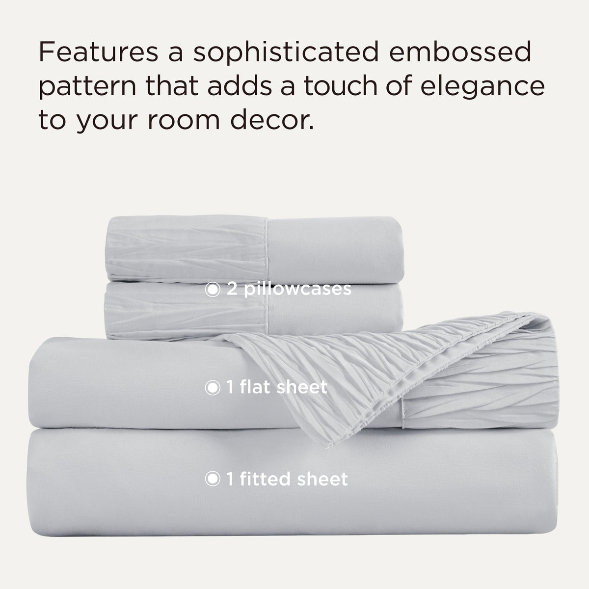 Bedsure pillowcase with ruched hem close-up showing elegant border and softness.