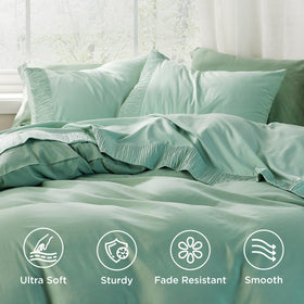 Bedsure ruched-hem pillowcases add elegant, secure-fit details.