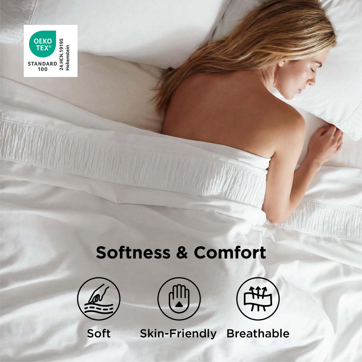 Bedsure pillowcases feature ruched borders for a stylish, hotel-inspired look.