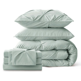 Bedsure sage green pintuck pattern detail for decorative touch