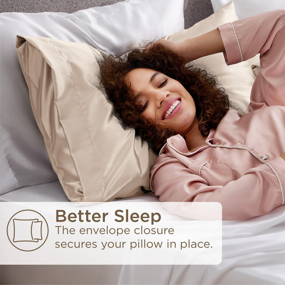 Bedsure satin pillowcase 20x30 inches offers space for standard pillows and comfortable sleep.