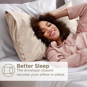 Bedsure satin pillowcase 20x30 inches offers space for standard pillows and comfortable sleep.