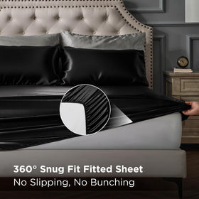 Bedsure satin sheets offer a buttery-soft feel for premium comfort.