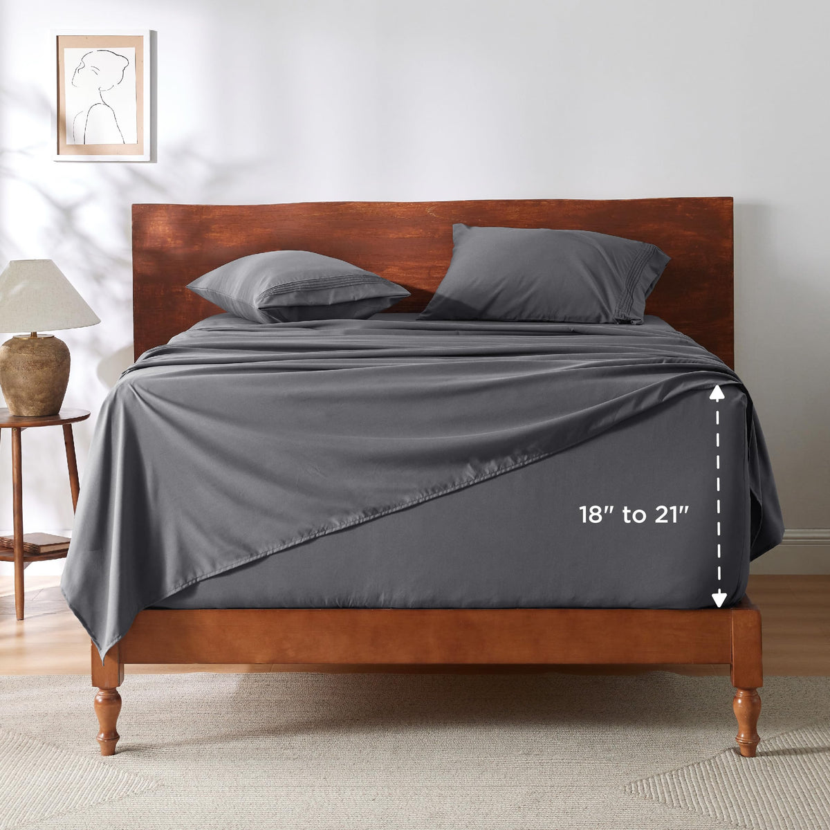 Bedsure sheet set packaging illustrating complete 4-piece set