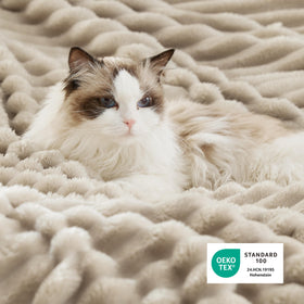 Bedsure Sherpa blanket highlights durable, pet-friendly design for everyday use.