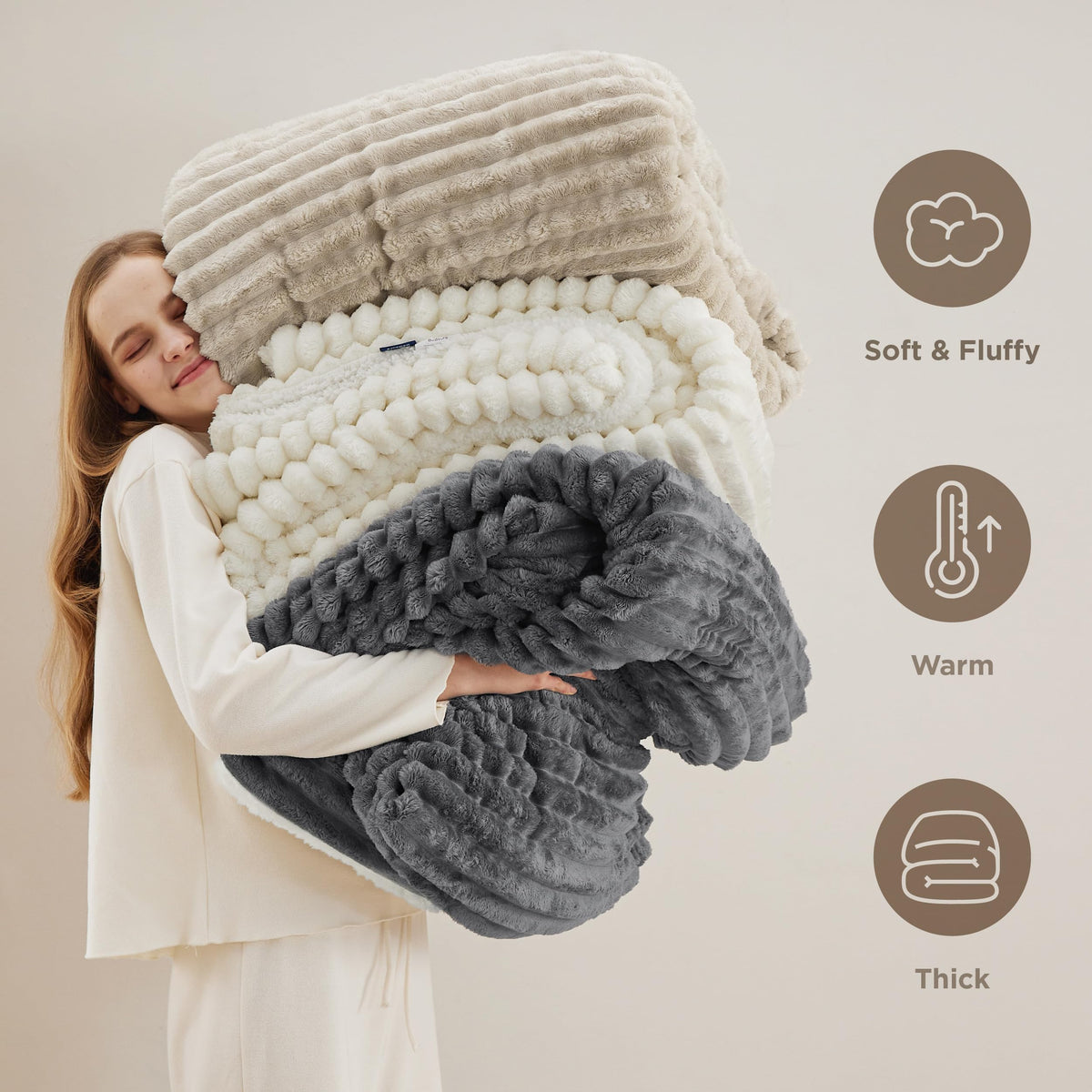 Machine-washable Bedsure Sherpa Throw offers simple care and lasting color