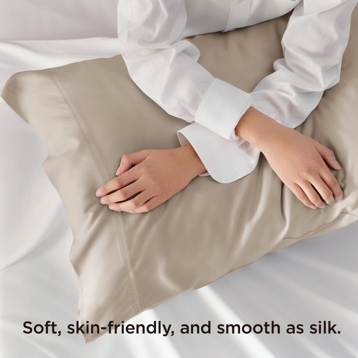 Bedsure silk-soft pillowcase provides gentle treatment for hair and skin.