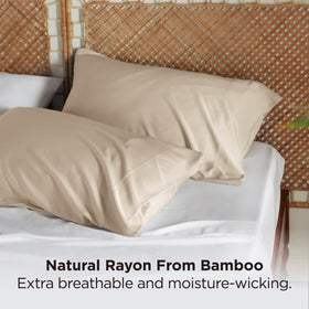 Bedsure silk-soft twill weave close-up, reduces hair snag and skin friction.