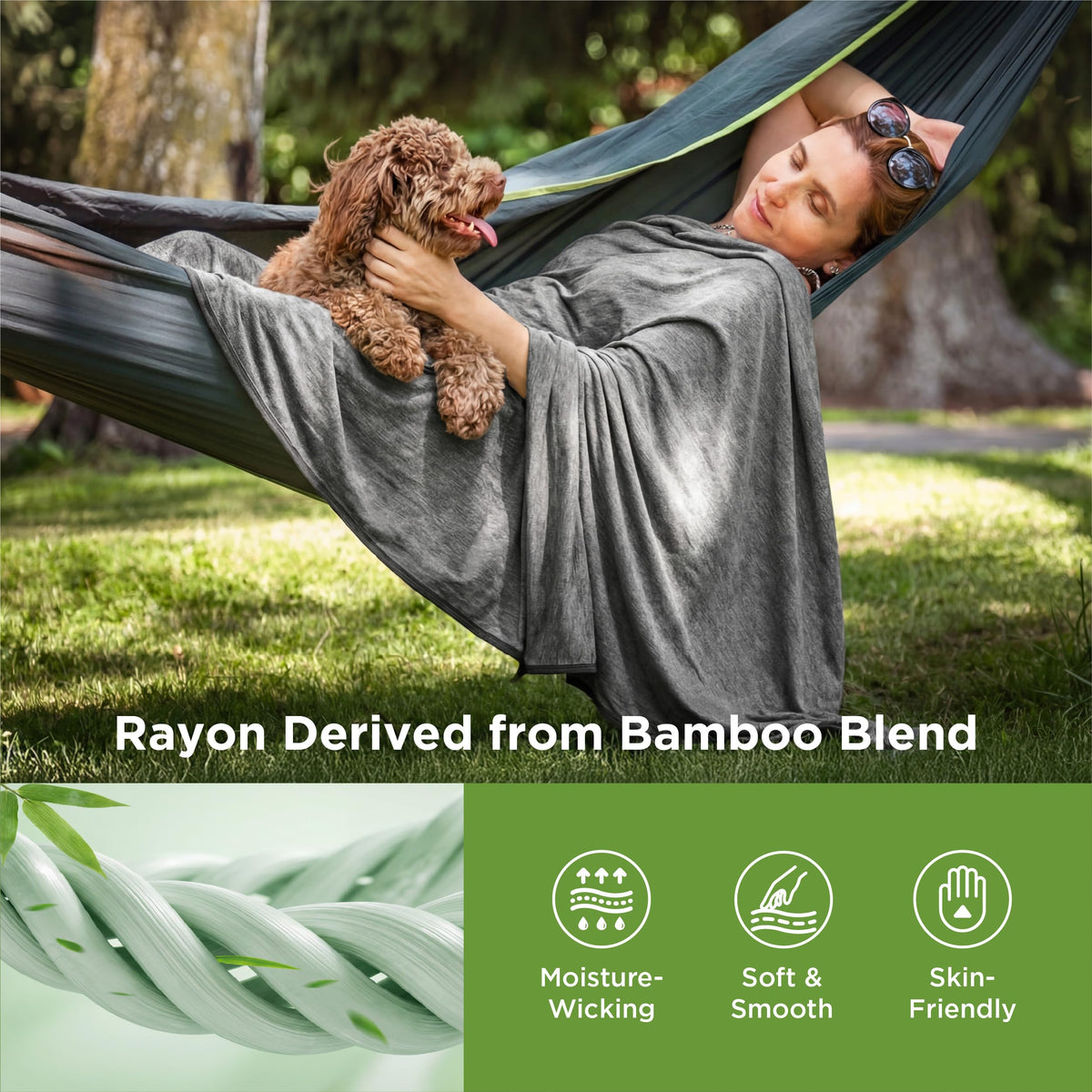 Bedsure Silky Soft Cooling Blanket bamboo rayon blend, breathable and cooling feel