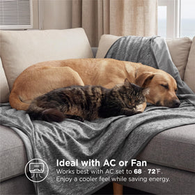 Bedsure Silky Soft Cooling Blanket on bed, complements summer sleep setup