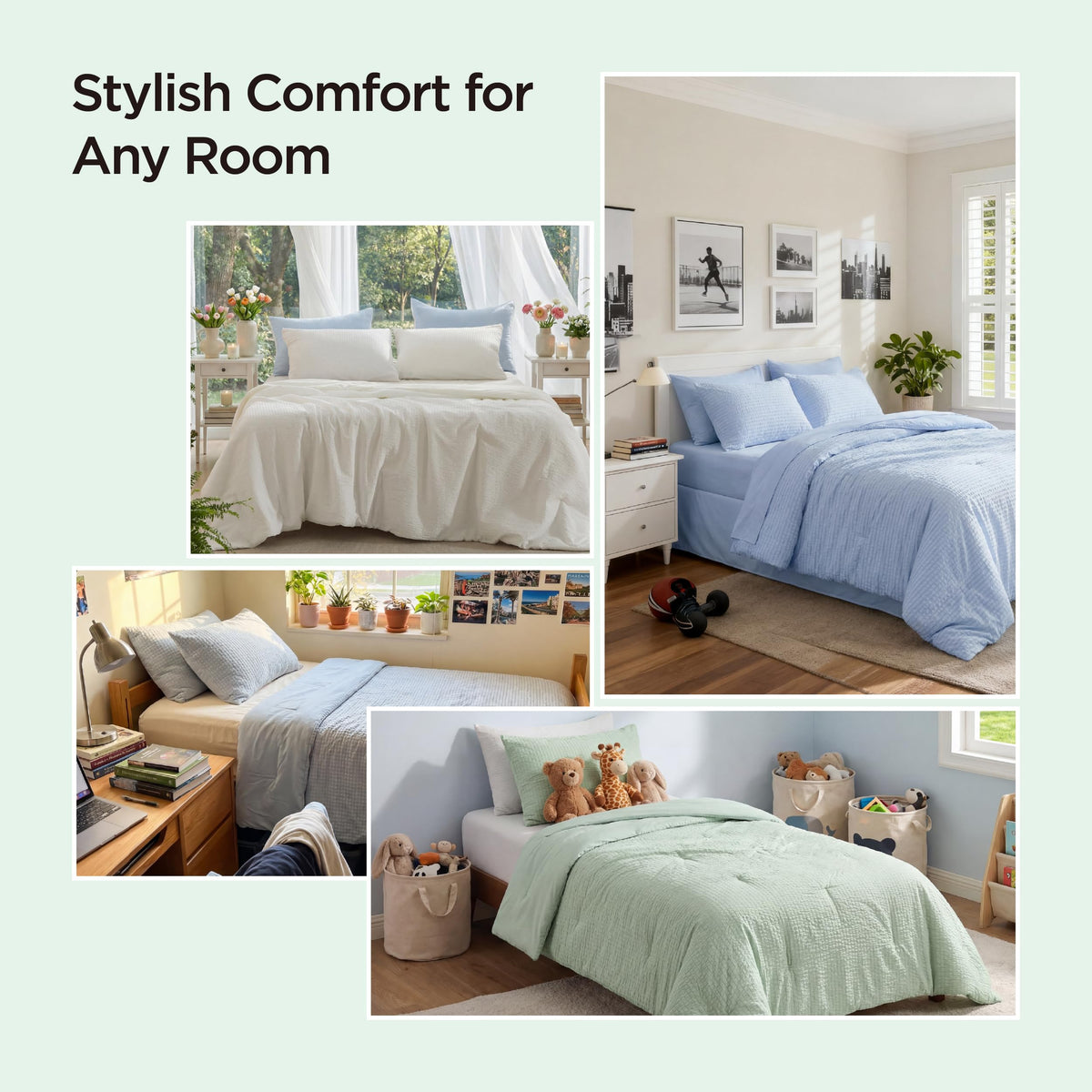 Bedsure SleepEase pillowcase pair complements the comforter with coordinated design