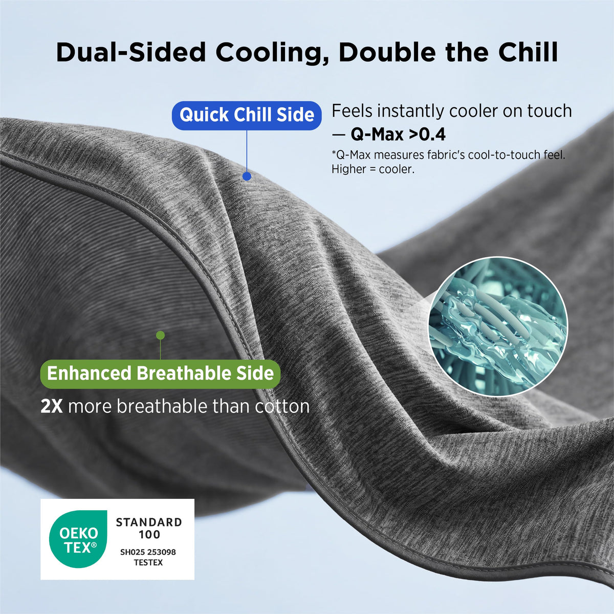 Closeup of Bedsure soft-knit cooling fabric with ultra-smooth feel