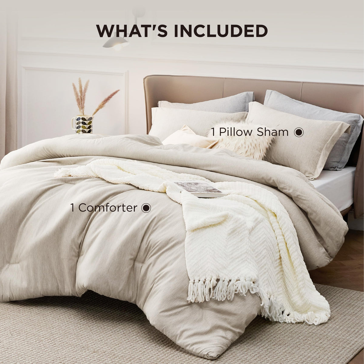 Bedsure soft microfiber detail enhances cozy nights without bulk