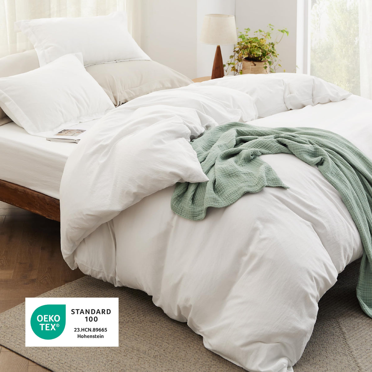 Bedsure prewashed polyester fabric offers a soft, durable feel