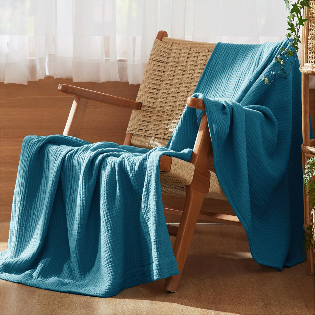 Bedsure soft skin-friendly muslin blanket softens with washing