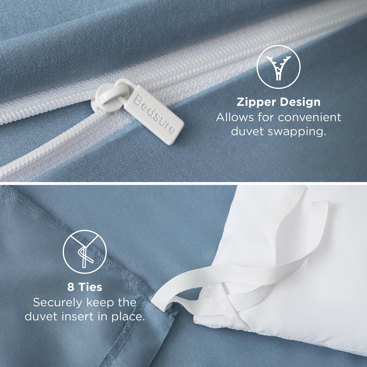 Bedsure durable stitching highlights long-lasting color and seams.