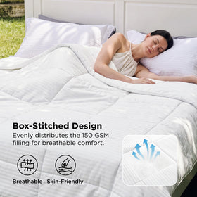 Bedsure stripe-on-one-side with reverse microfiber promotes versatile styling and easy coordination.