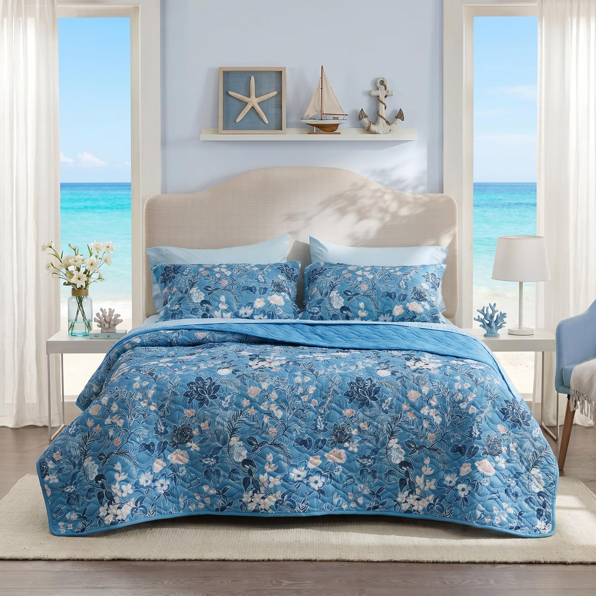 Bedsure summer quilt king size shown as a lightweight cover for warm nights