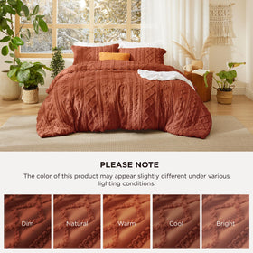 Bedsure terracotta bedding enhances warm, inviting farmhouse bedroom aesthetics.