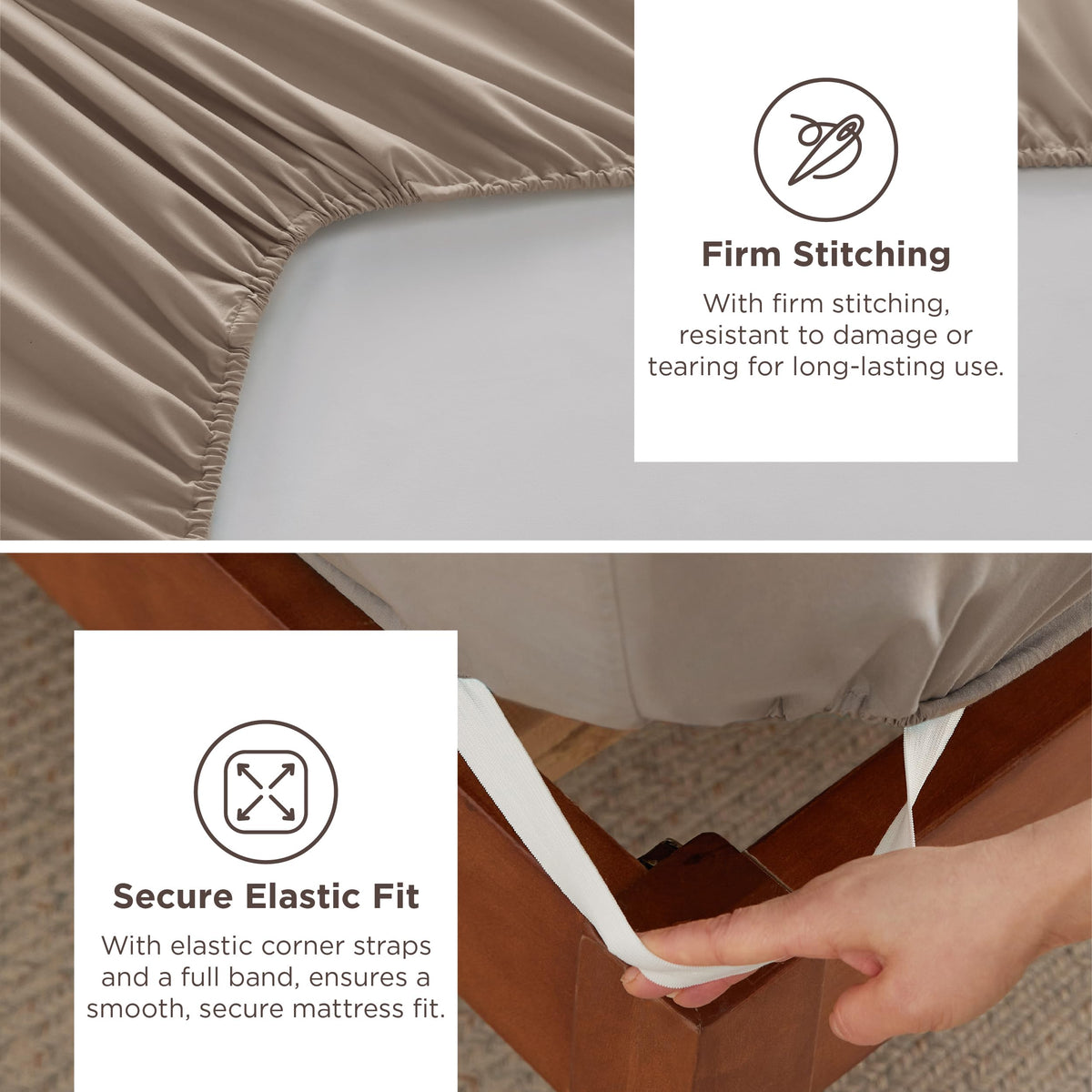 Bedsure top sheet with pintuck detail for refined bedroom styling.