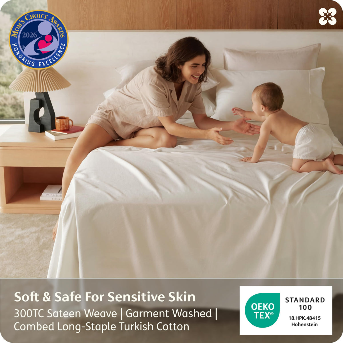 Bedsure close-up of soft Turkish cotton texture delivering breathable comfort.