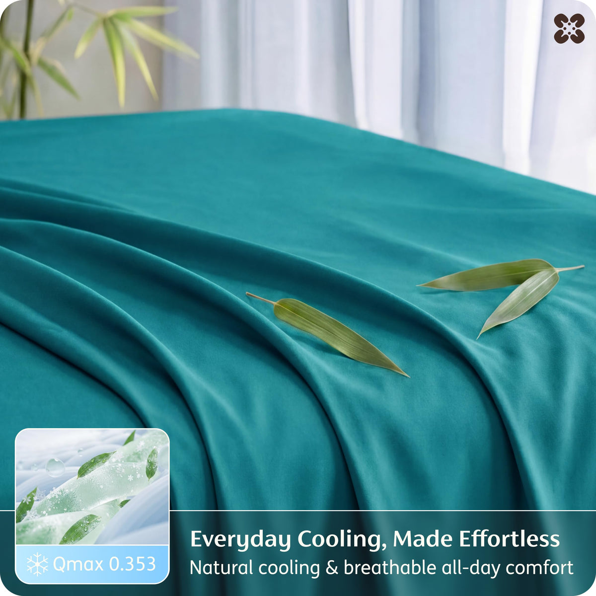 Bedsure turquoise bedding adds vibrant color with breathable, soft fabric.