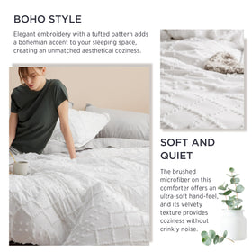 Bedsure comforter highlighting premium polyester filling for fluffy warmth