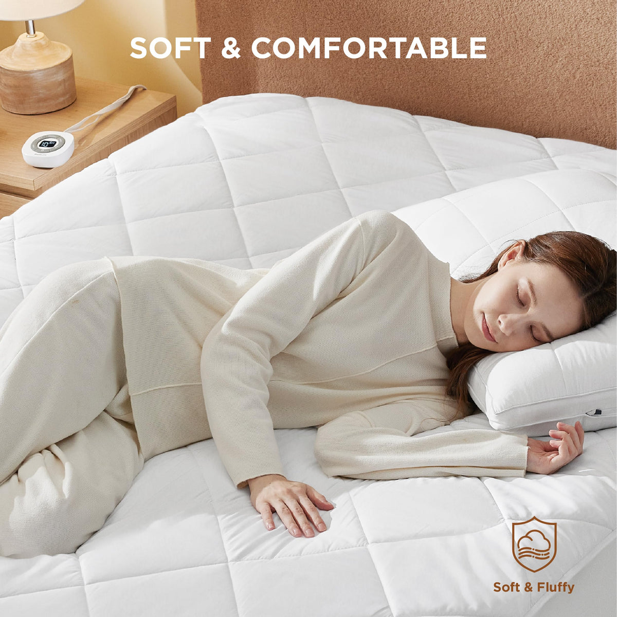 Bedsure Twin Heated Mattress Pad single controller provides simple customization.