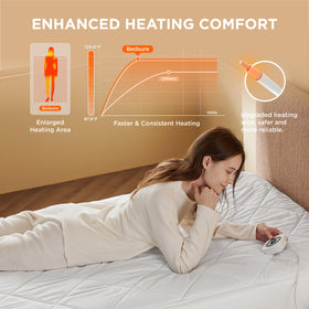 Bedsure Twin Heated Mattress Pad preheat feature delivers quick warmth before sleep.