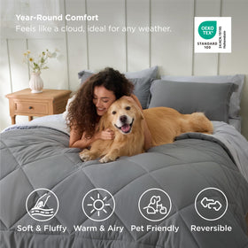 Bedsure fitted sheet depiction shows dorm-friendly depth up to 14 inches.
