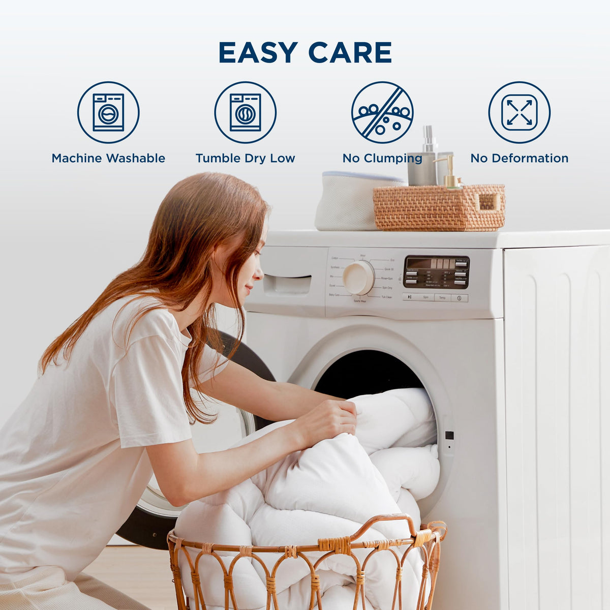 Bedsure Twin XL mattress pad is machine washable for easy care.