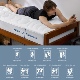 Bedsure Twin XL mattress pad features durable stitching for dorm life.