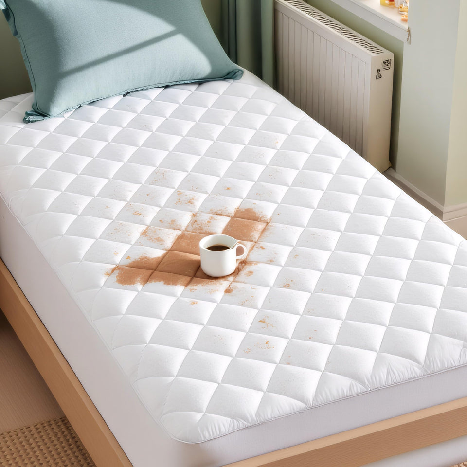 Bedsure Twin XL Mattress Protector waterproof layer guards against spills and stains
