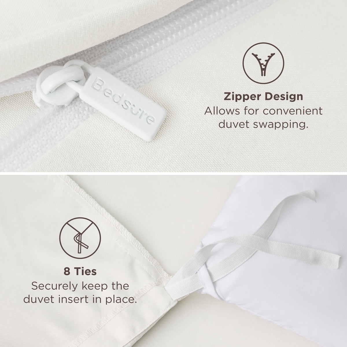 Bedsure two pillow shams complete the set for a coordinated bedroom look.