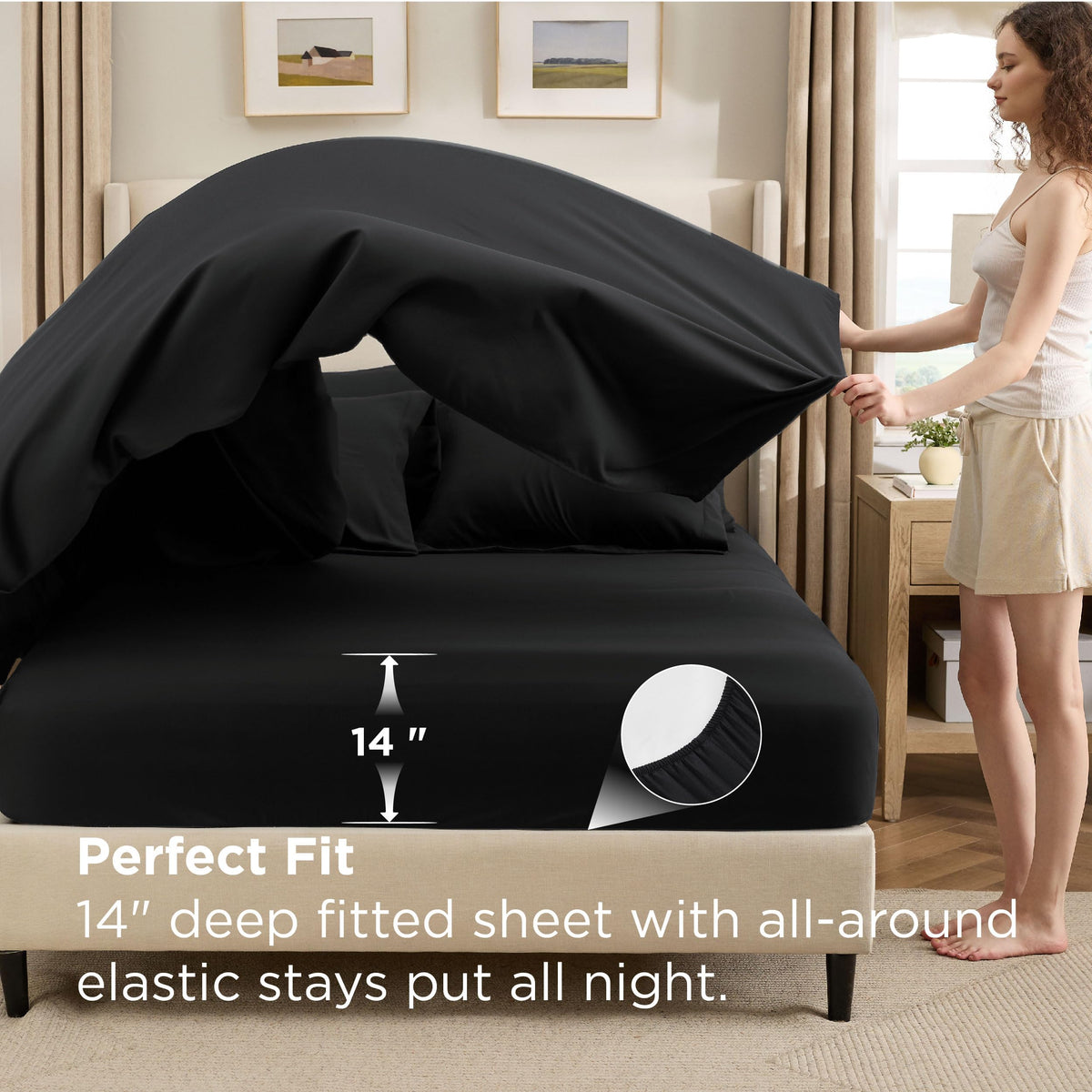 Bedsure two black shams finish the luxe bedding ensemble