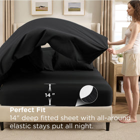 Bedsure two black shams finish the luxe bedding ensemble