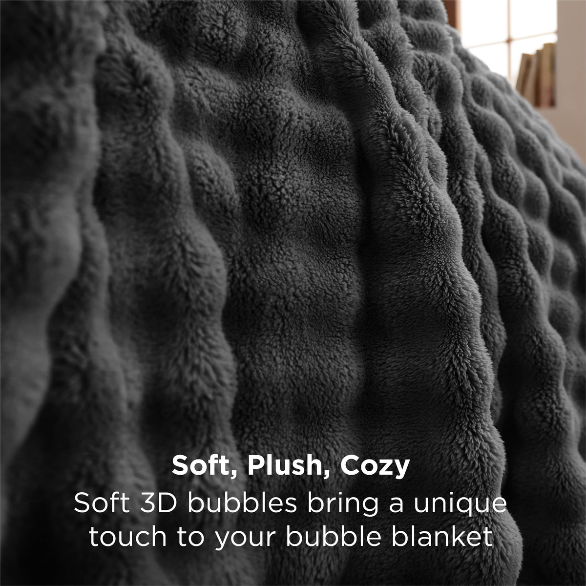 Bedsure ultra-soft plush fabric delivers gentle comfort for daily relaxation.