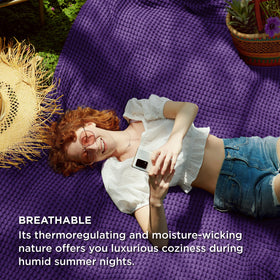 Bedsure vintage waffle design blanket—adds texture and charm to bedroom décor.