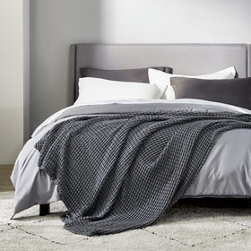 Bedsure waffle weave texture on bedside table adds understated luxury