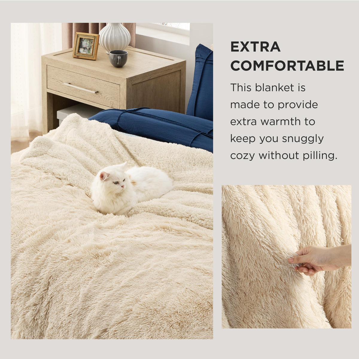 Bedsure warm plush throw adds instant comfort on cold nights.