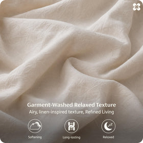 Bedsure washed cotton percale queen fitted sheet with 18-inch pocket stays securely in place.