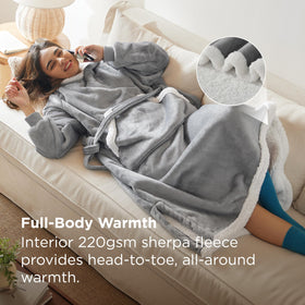 Bedsure wearable blanket hoodie featuring adjustable waist belt for versatile fit