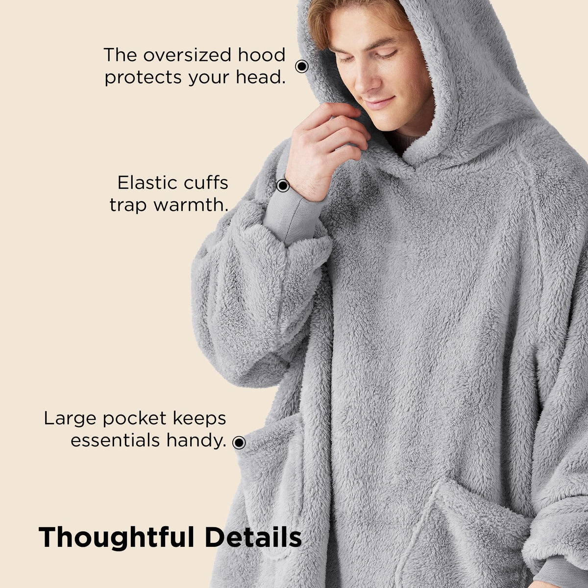 Bedsure wearable blanket hoodie size and color options shown for all users