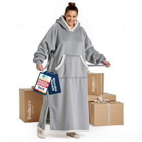 Bedsure wearable blanket hoodie with long hood for cozy lounging