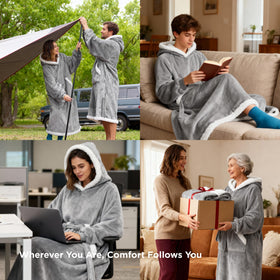 Bedsure wearable blanket hoodie ideal for moms and cozy home lounging