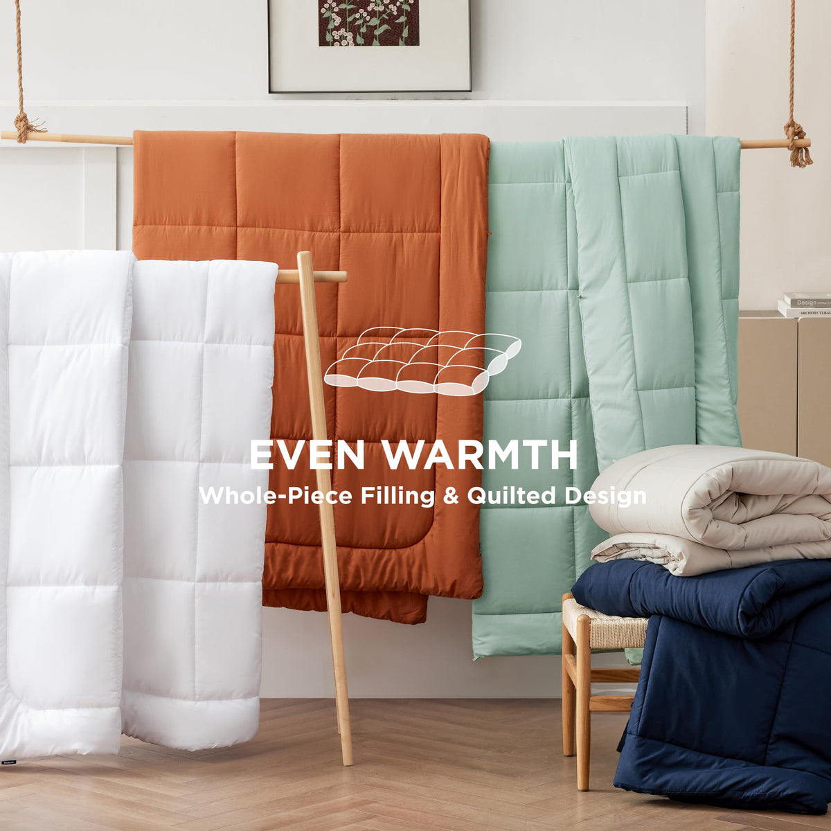 Bedsure white twin XL duvet on clean, bright bedroom setup