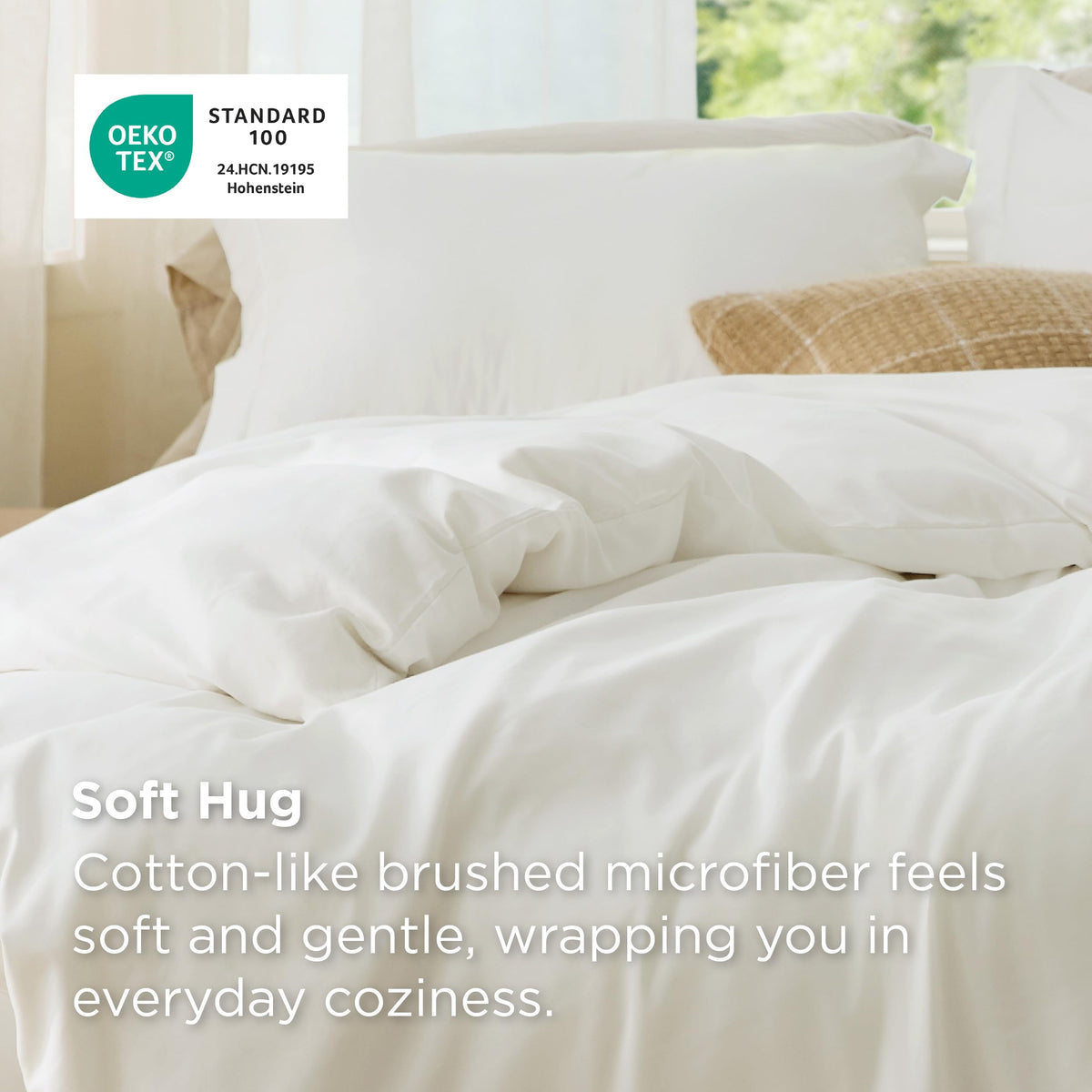 Bedsure zipper closure detail highlights quick, secure duvet inserts with easy bedroom upkeep.
