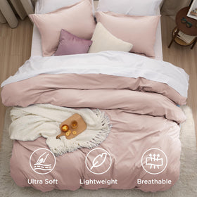 Bedsure zipper-closure duvet detail for easy bed changes and secure fit.