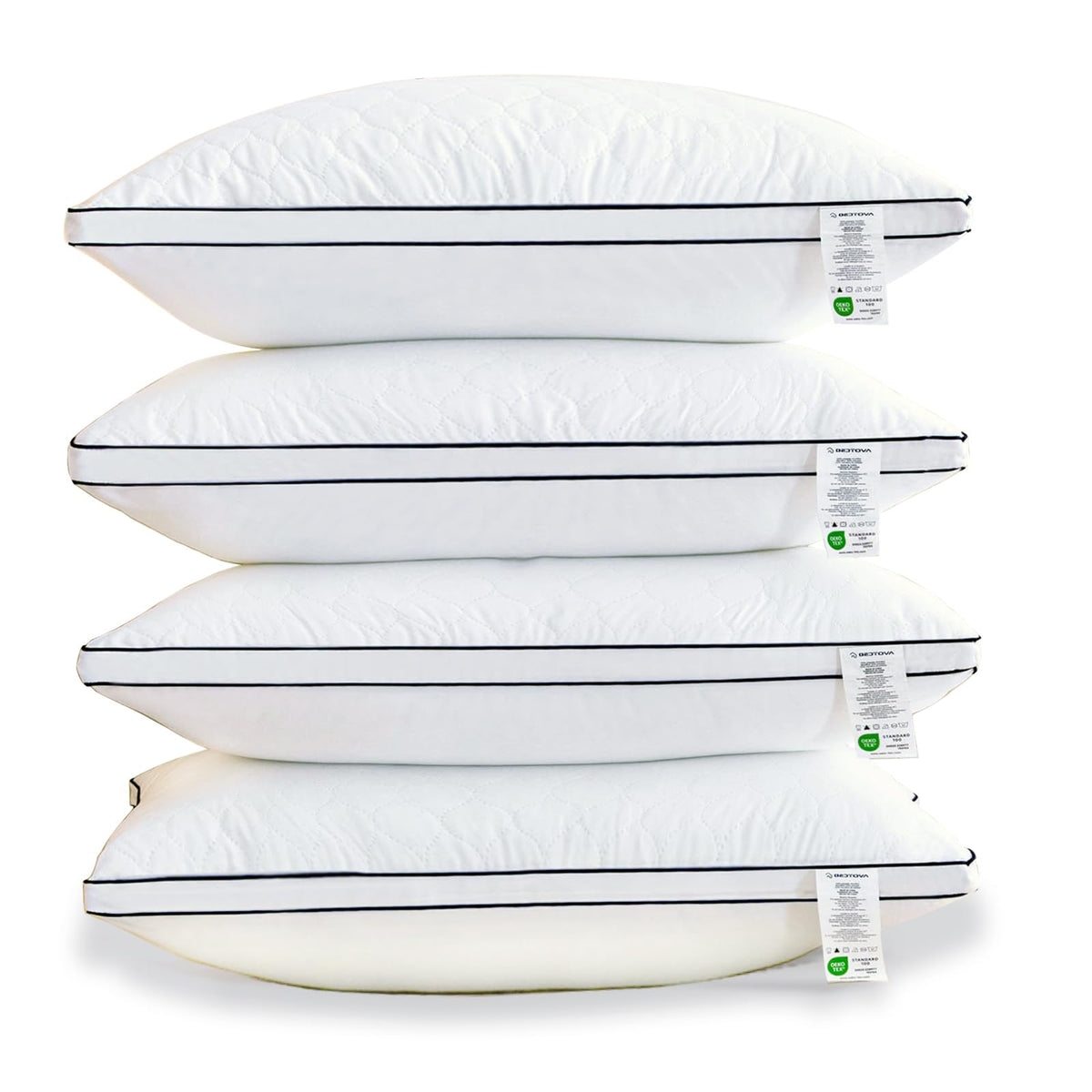 BEDTOVA reversible queen pillows 4-pack showing two-sided comfort and support